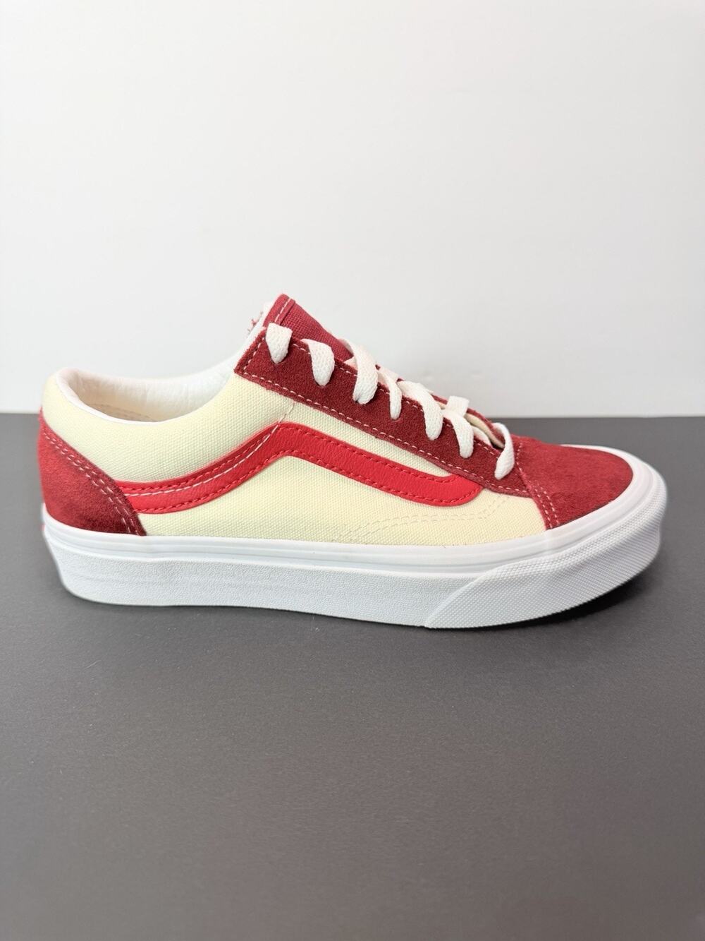 Vans Old Skool Crimson Red & White Low Top Skate Sneakers -Men’s 4.5 / Women’s 6